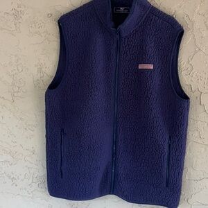 Vineyard Vines Men’s Size L Navy Fleece Full-Zip Vest